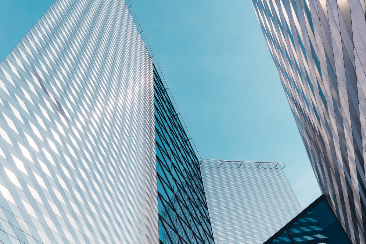 modern business building with clear sky