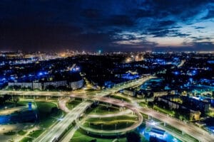 Aerial view of city
