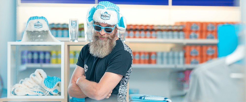 A man smiling in store