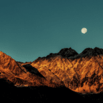 Beautiful sundown in mountains