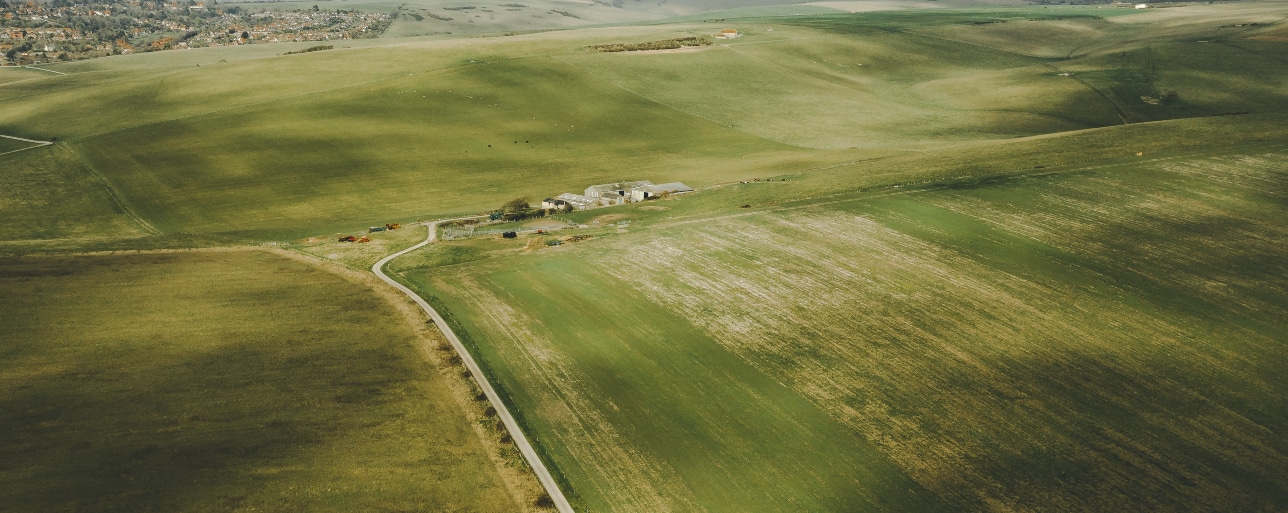 Aerial view of farm