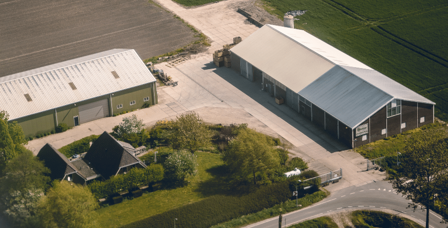 Aerial view of farm