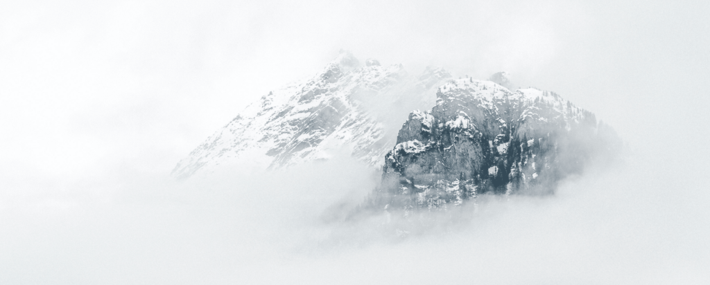 white nature with mountains